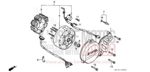 PANNEAU CARTER-MOTEUR G./ GENERATRICE MTX125RWF de 1985
